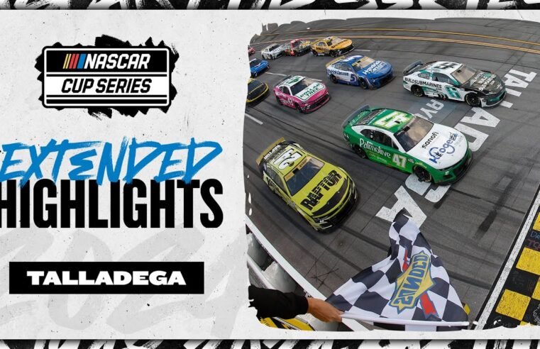 NASCAR Official Extended Highlights | Talladega ends in three-wide photo finish