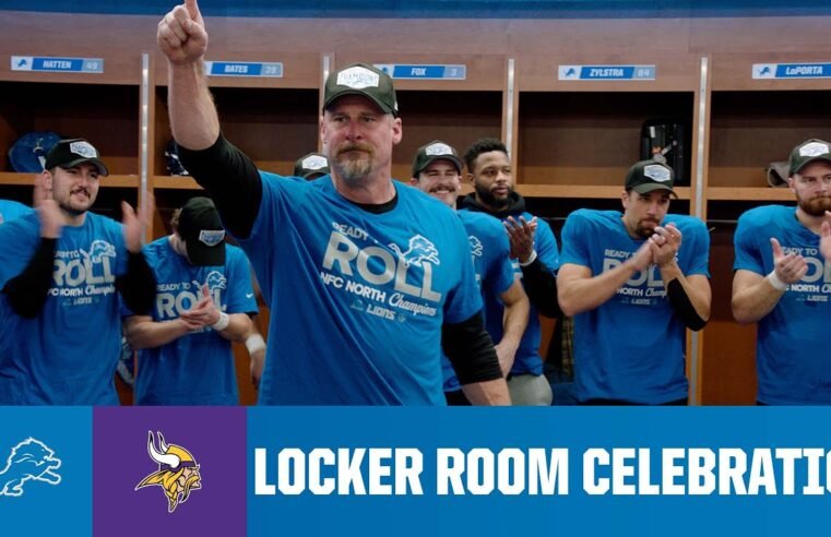 Lions vs. Vikings postgame locker room celebration