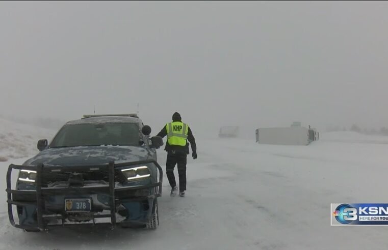 Blizzard conditions impacting travel in Kansas