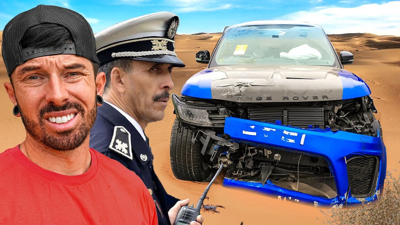 POLICE STOPPED ME DRIVING MY WRECKED RANGE ROVER SVR TO THE SAHARA DESERT