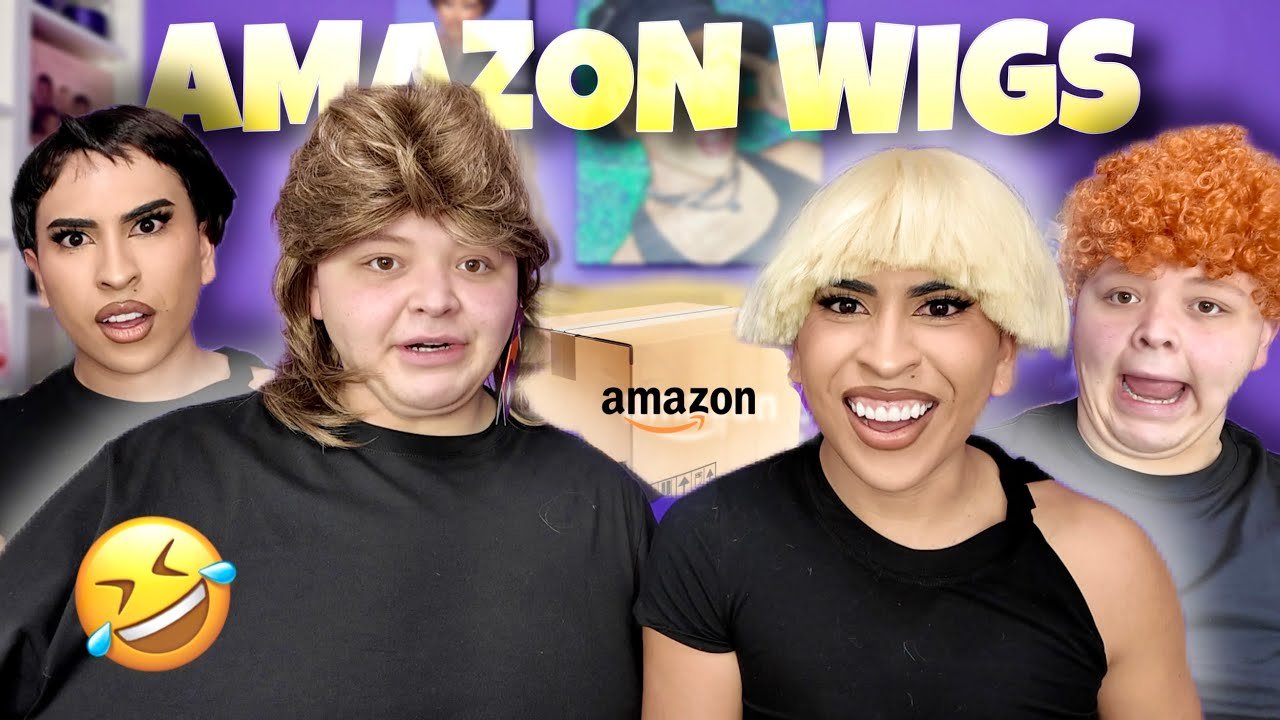 trying FUNNY AF Amazon WIGS!! with ADAMRAYOKAY | Louie’s Life