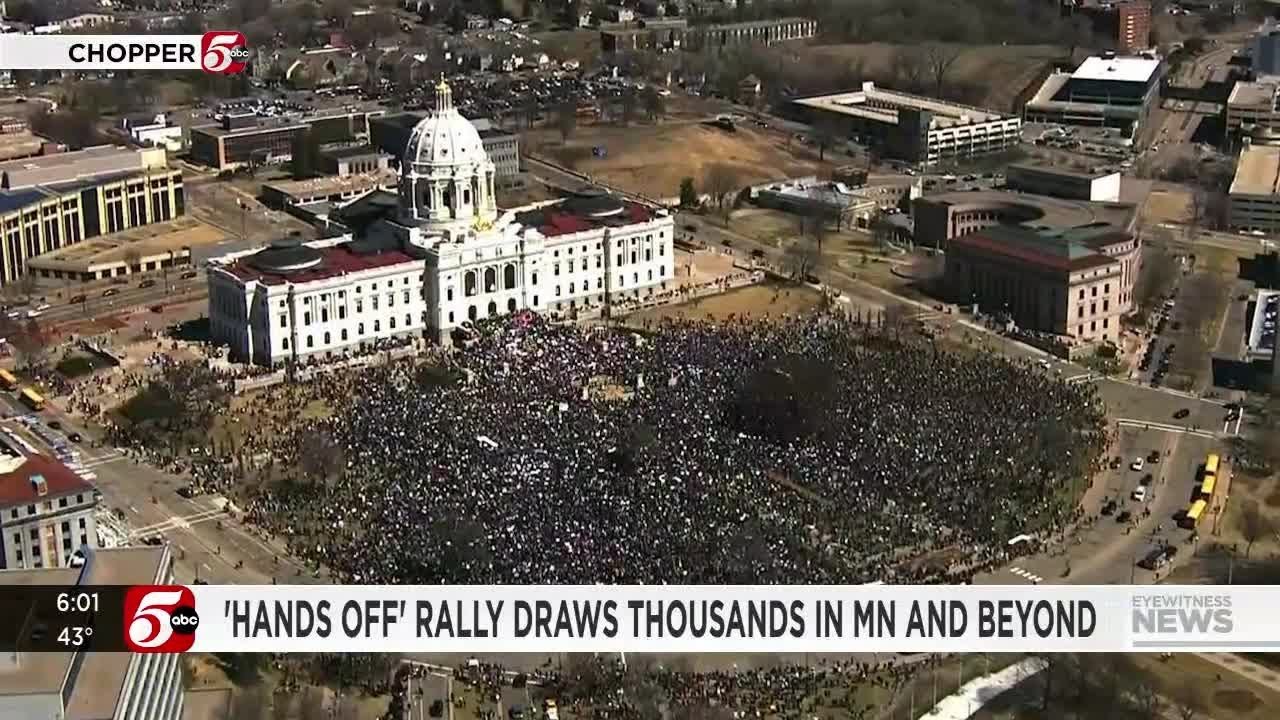 Thousands of people gather at State Capitol for ‘Hands Off!’ rally