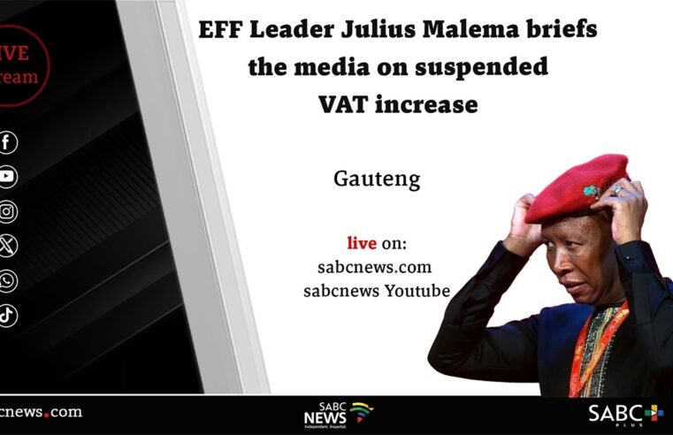 LIVE | EFF leader Julius Malema briefs media on suspended VAT hike