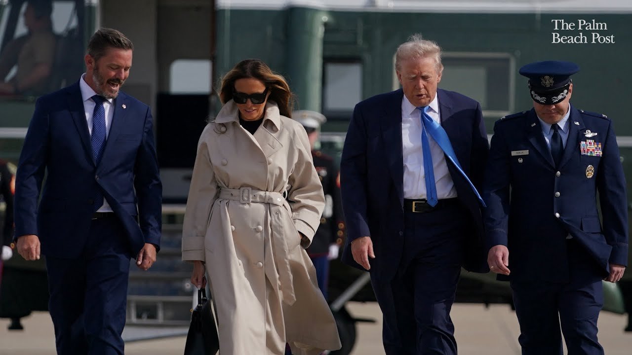 Donald Trump departs DC for Pope Francis’ funeral aboard Air Force One with first lady Melania Trump