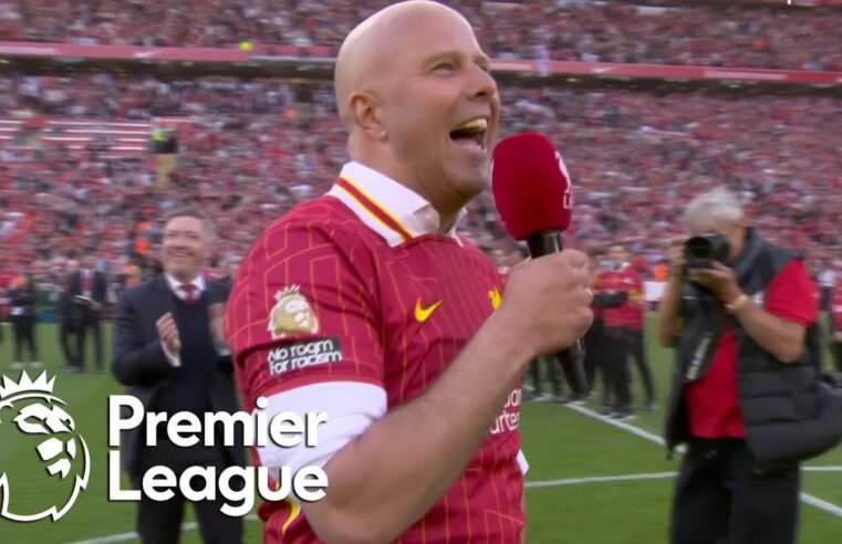 Arne Slot addresses Anfield faithful after Liverpool clinch Premier League title | NBC Sports