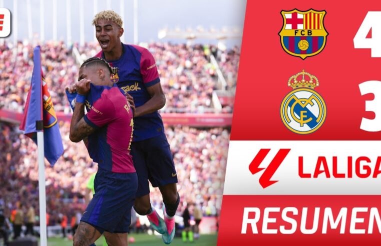 BARCELONA SENTENCIA LA LIGA al GANAR EL CLÁSICO 4-3 vs REAL MADRID. HAT TRICK DE MBAPPÉ | RESUMEN
