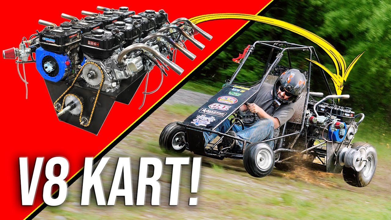 We Built a Custom V8 Engine and Installed It on a Go Kart (Weighs 900 POUNDS)!