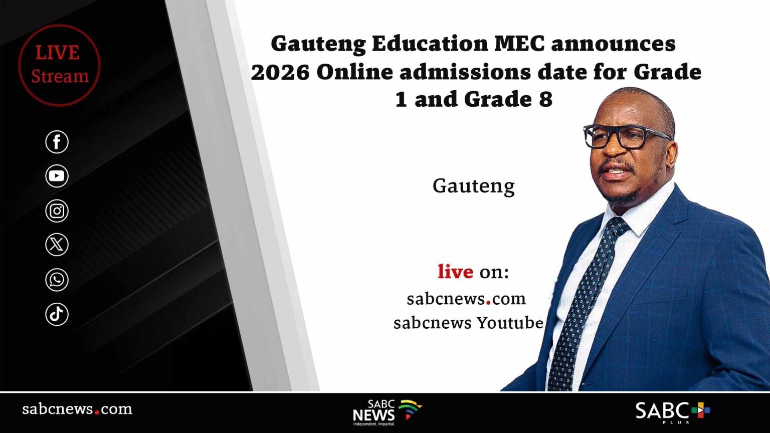 LIVE: Gauteng 2026 online admissions media briefing