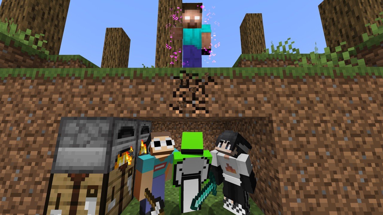 3 Minecraft Speedrunners VS Herobrine