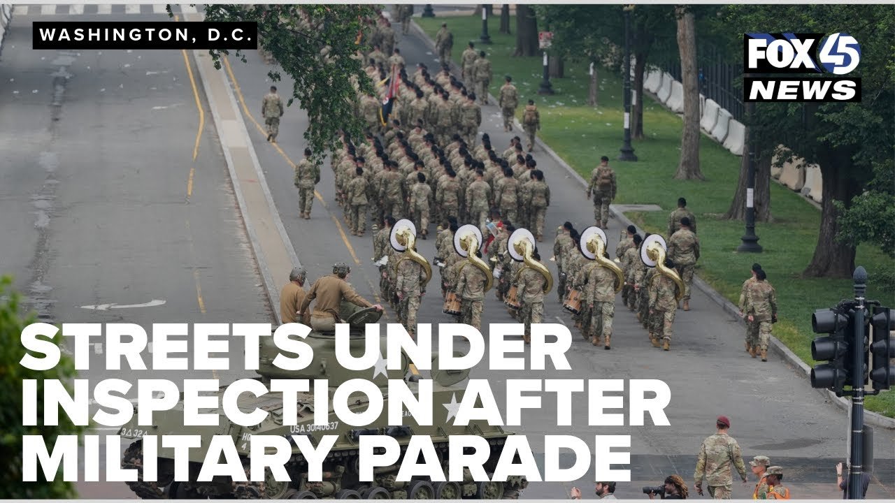 Engineers inspect damage after Army parade tanks rolled through DC