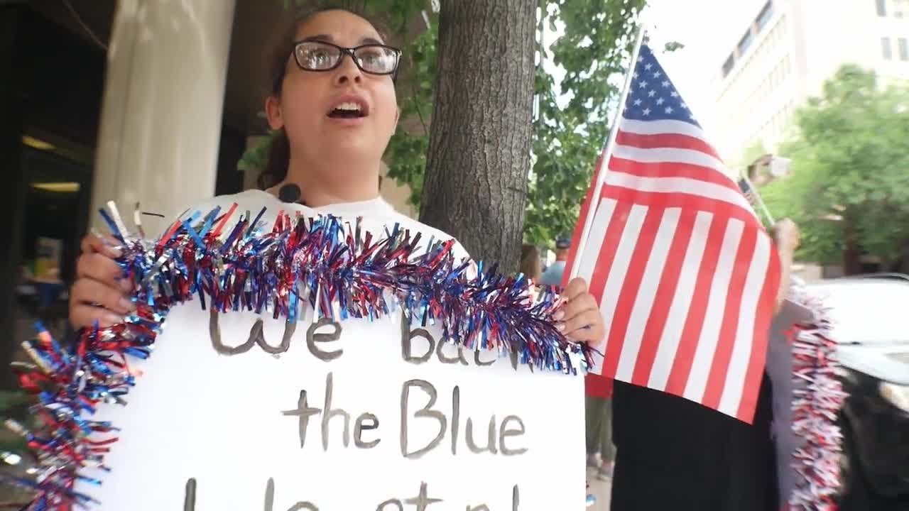 Protesters and Trump supporters choose dialogue over division