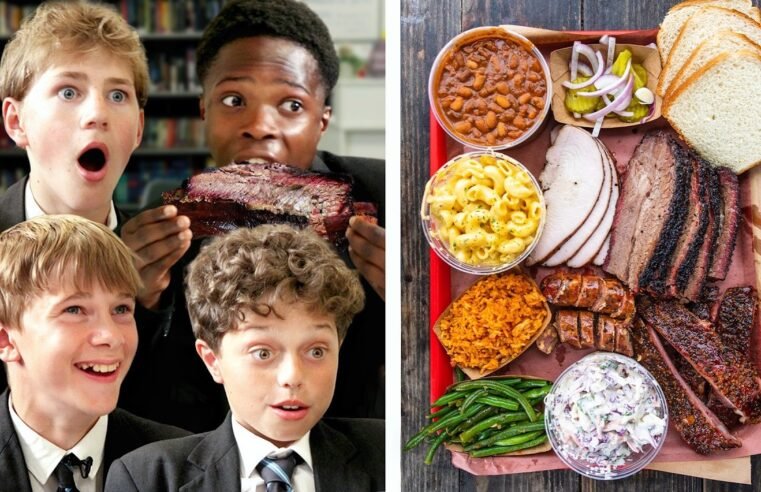 British Highschoolers try Texas BBQ!