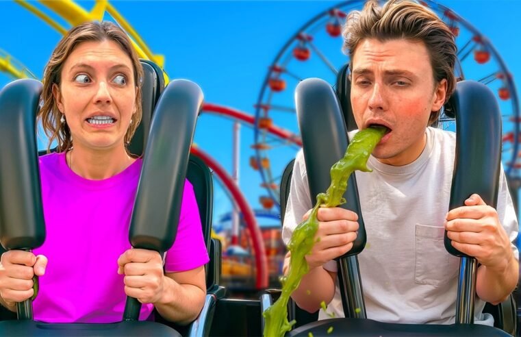 MY Brother THREW UP on the ROLLER COASTER!