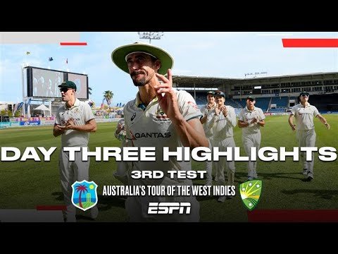 Day 3 Highlights 3rd Test Australia vs. West Indies | Windies lose all 10 wickets for 27! #Cricket