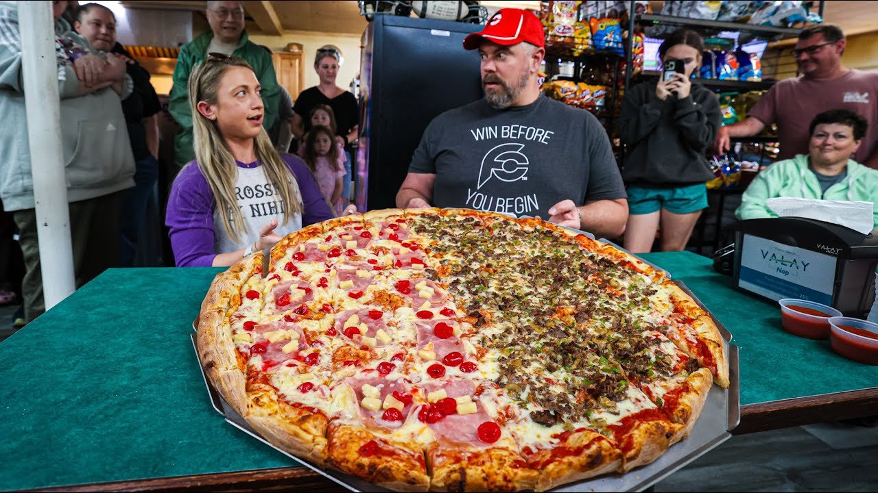 $200 Cash If Randy and I Can Finish This 30″ Team Pizza Challenge in Maine!