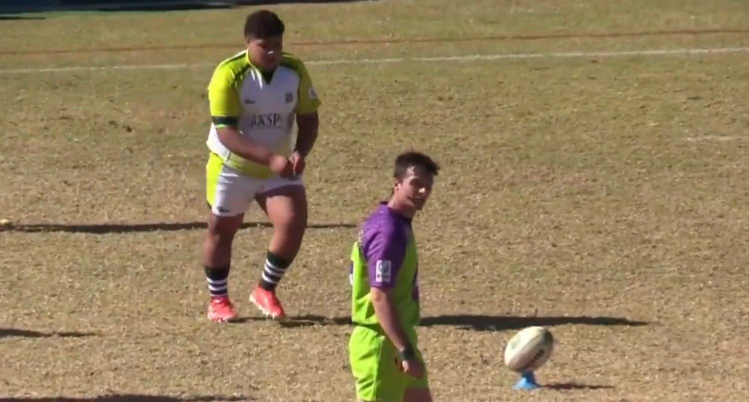 Schoolboy prop nails monster kick