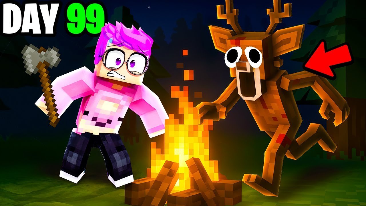 Can LankyBox Survive 99 NIGHTS In A MINECRAFT Forest…?!