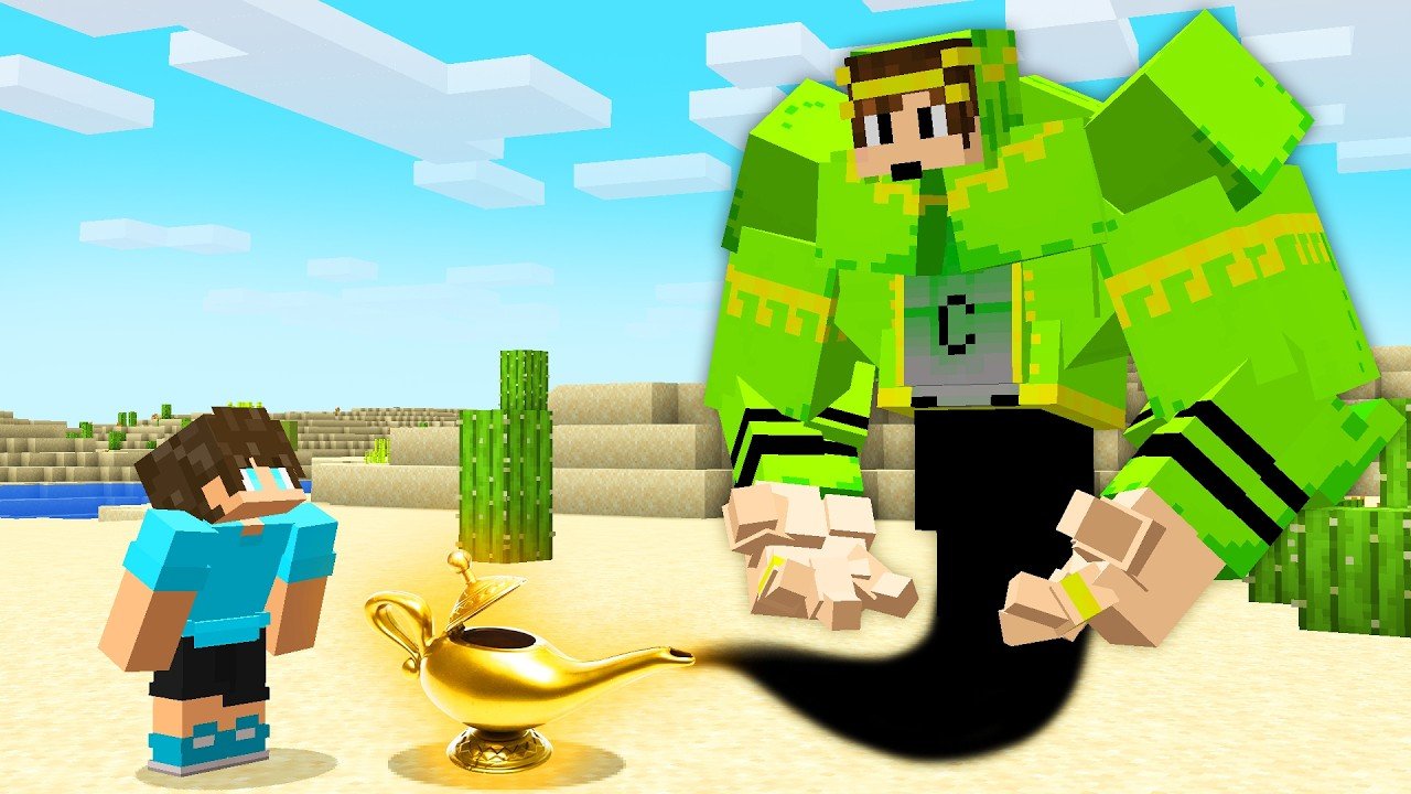 VIREI o GÊNIO da LÂMPADA no Minecraft!
