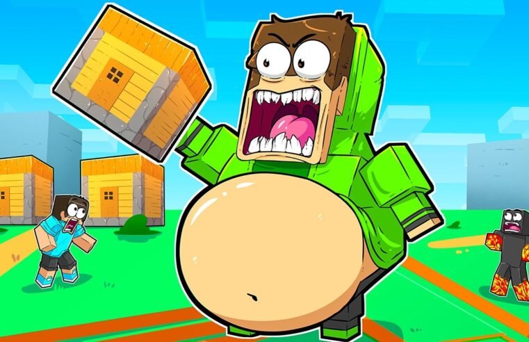 FIQUEI GIGANTE pra COMER o MUNDO no Minecraft!