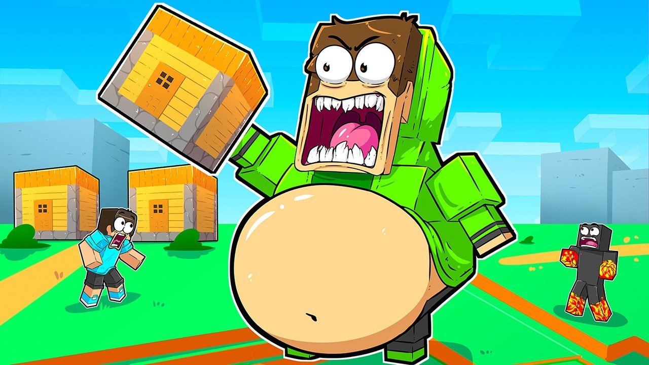 FIQUEI GIGANTE pra COMER o MUNDO no Minecraft!