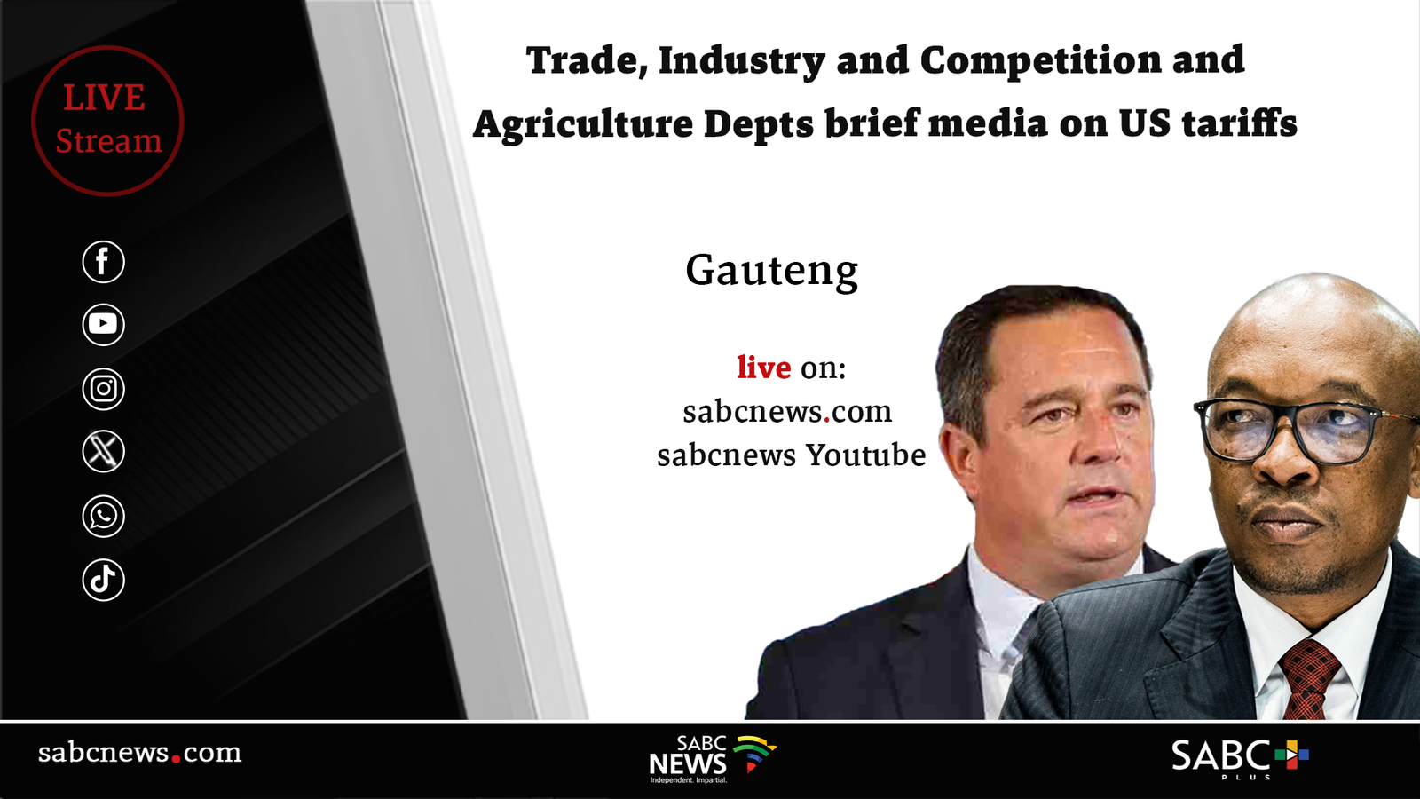 LIVE: Ministers Tau & Steenhuisen brief media on US tariff