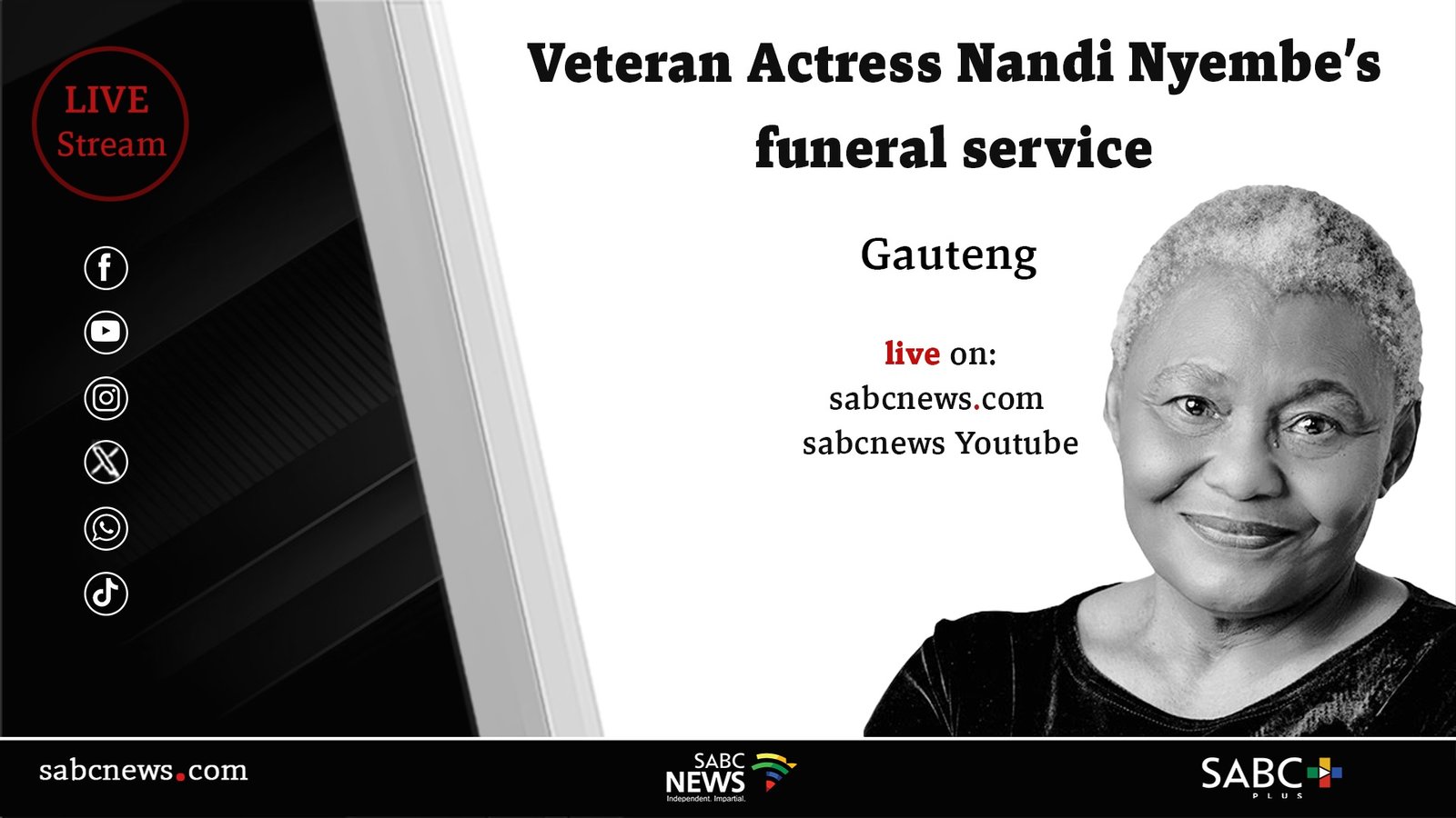 LIVE: Veteran actress Nandi Nyembe funeral service – SABC News
