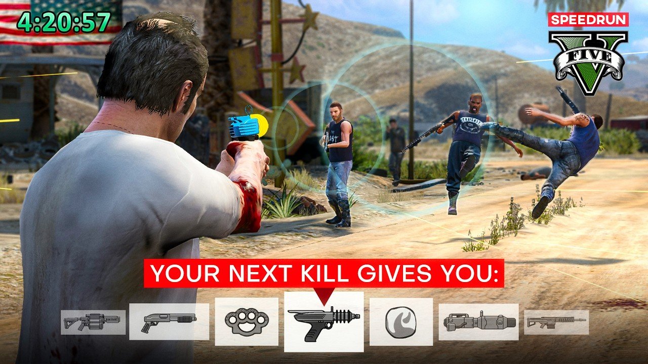Can You Beat GTA 5 If EVERY KILL Switches Your Weapon?