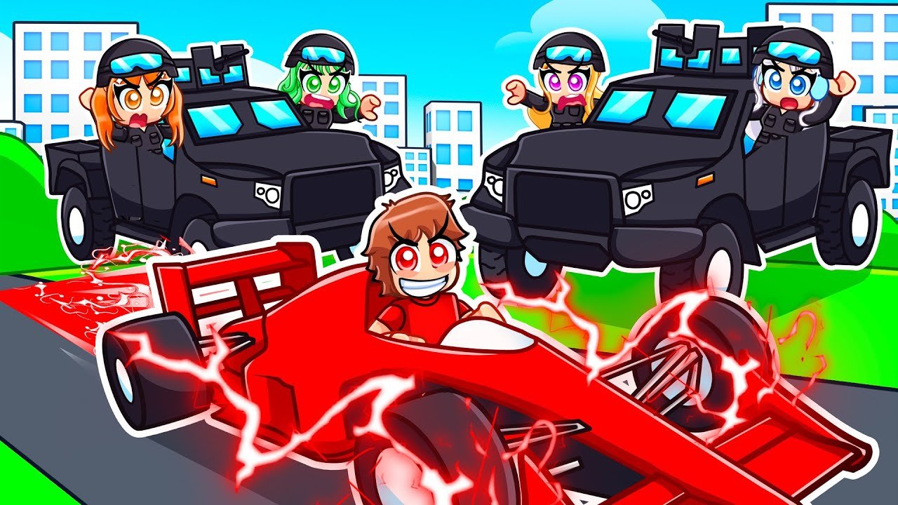 F1 SPEEDRUNNER Vs Hunters In Roblox Driving Empire…