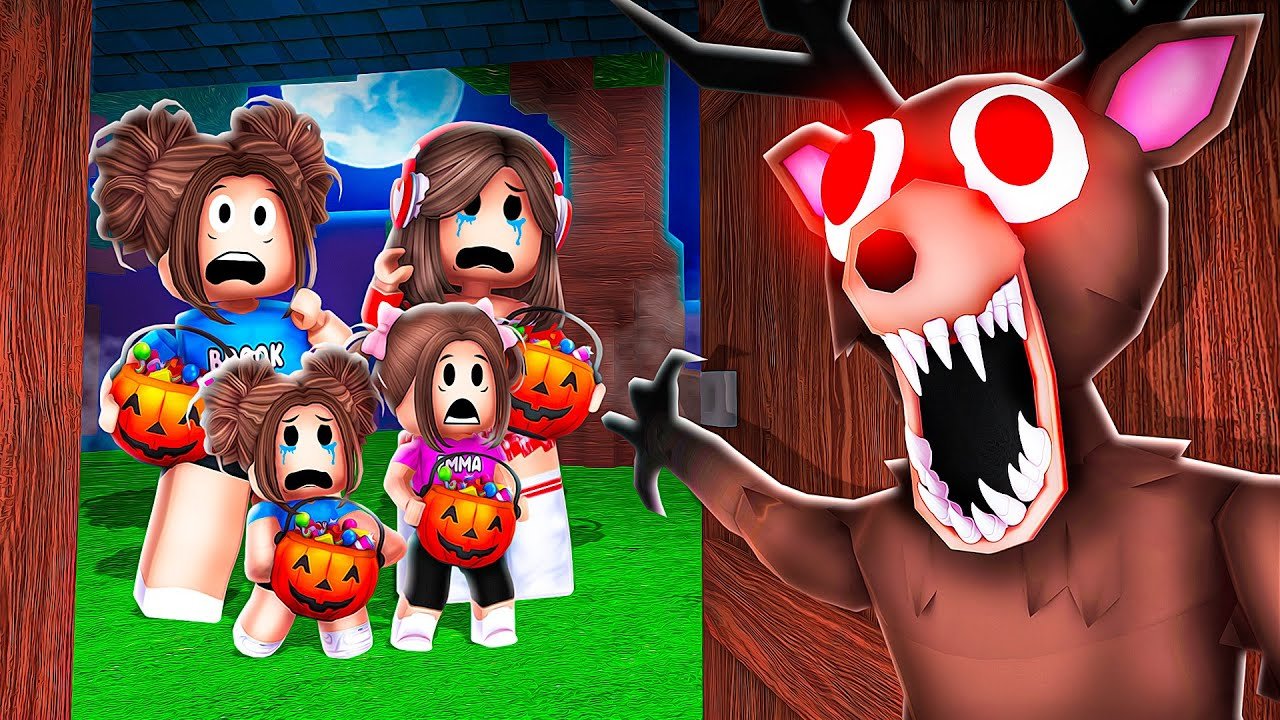 Our Family Goes TRICK OR TREATING in 99 Nights In The Forest!