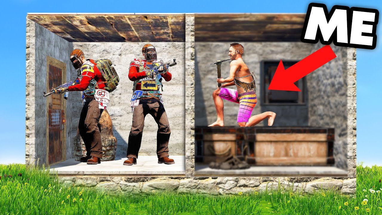 I Built a Secret Wall Bunker in Vanilla Rust