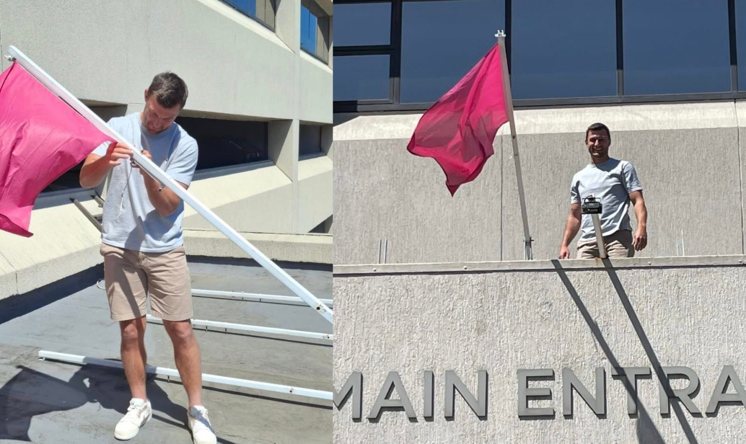 Polly raises new dad flag