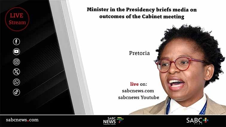 LIVE: Minister Ntshavheni briefs media on Cabinet outcomes