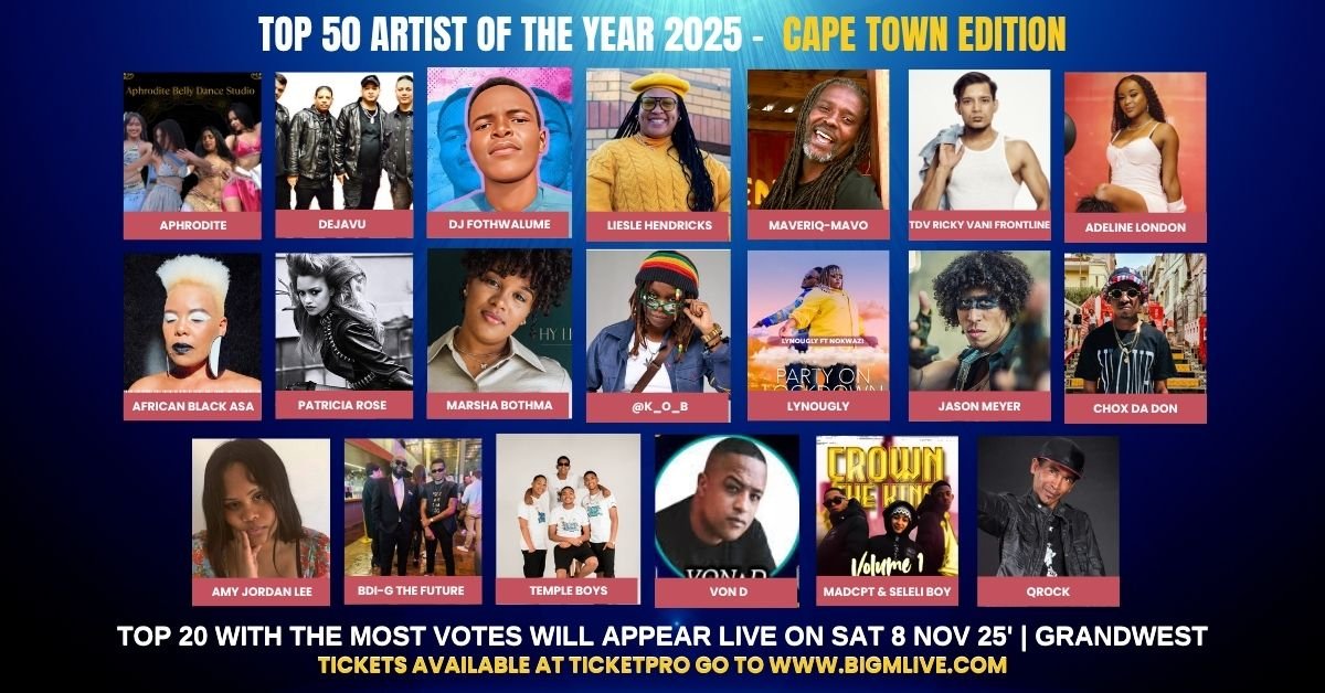 BREAKING NEWS: Top 20 Trending Artists to Be Honoured Live at GrandWest Casino – Saturday, 8 November 2025